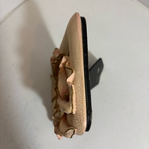 🛍️3/$30 Vintage 1980’s floral pink calla lily crackle ceramic picture frame - Picture 5 of 12